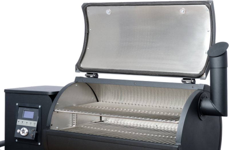 Moesta Pelletgrill Sheriff inklusive Bambus Ablagebrett und Abdeckhaube