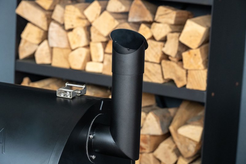 Moesta Pelletgrill Sheriff - Grillfürst Sonderedition - Mattschwarz - inkl. Abdeckhaube und Ablagebrett