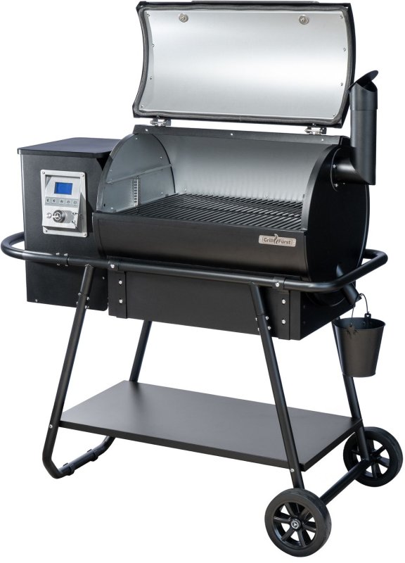 Moesta Pelletgrill Sheriff - Grillfürst Sonderedition - Mattschwarz - inkl. Abdeckhaube und Ablagebrett