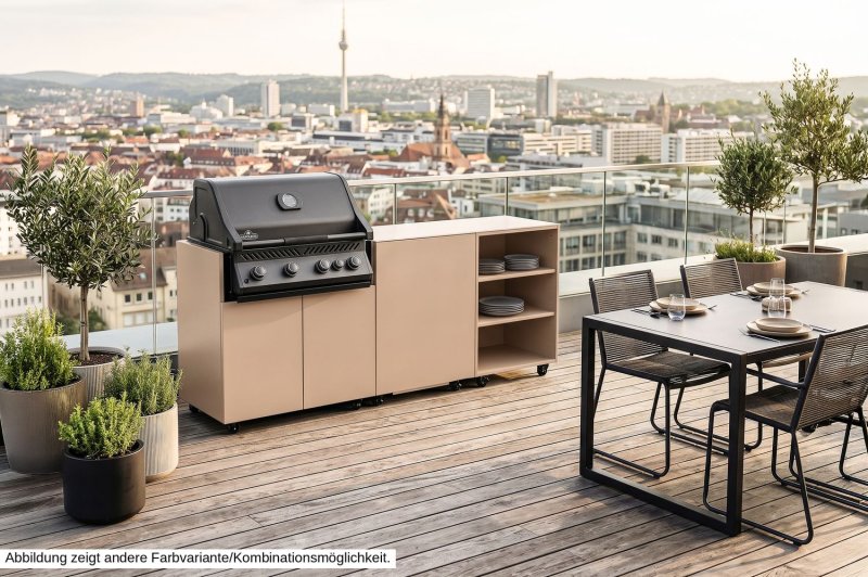 Grillfürst Moments Sideboard mit Outdoor Schrank mit Tür und 2 Schubladen - Mediterran / Aeris - 120 cm