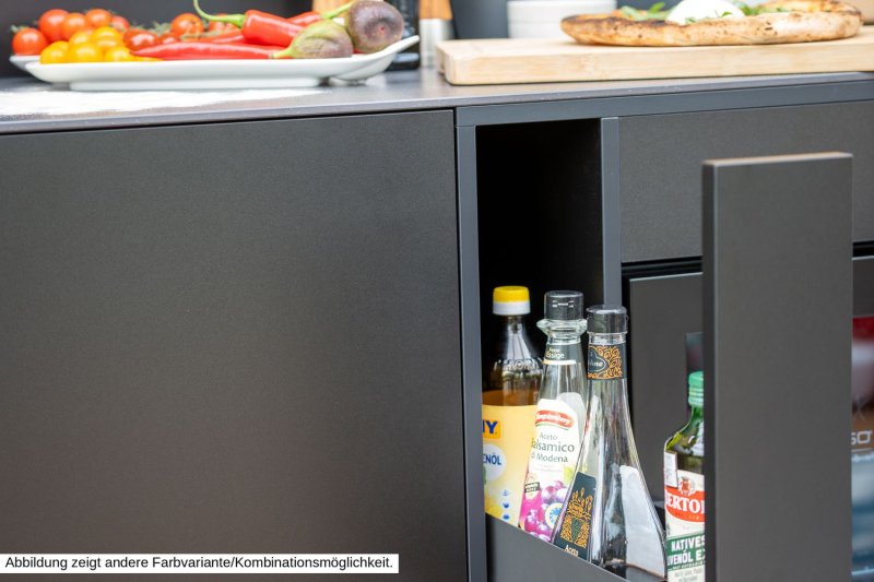 Grillfürst Moments Sideboard - Cocktailbar mit Kühlschrank, Apothekerschrank und Tür mit Staufach - Mediterran / Aeris - 120 cm