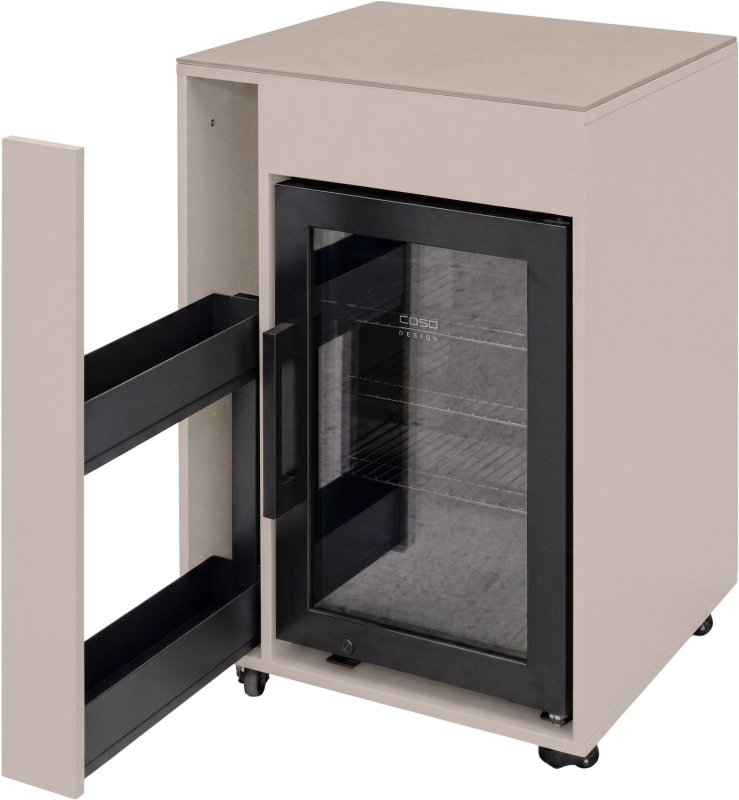 Grillfürst Moments Pizzastation mit Outdoorchef Prismo 420G, Kühlschrank, Apothekerauszug und Tür mit Staufach, inkl. Rückwand - Mediterran / Aeris