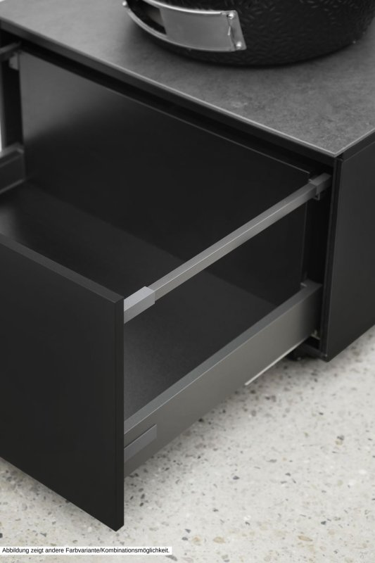 Grillfürst Moments Grillküche mit Independence P590E Gasgrill, Independence P230E XXL Infrarotbrenner, Monolith Keramikgrill, Kühlschrank, Tür mit Stauraum und Flaschenregal - Mediterran / Aeris