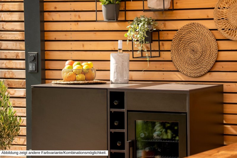 Grillfürst Moments Sideboard - Sideboard mit Kühlschrank, Flaschenregal und Tür mit Staufach - Mediterran / Aeris - 120 cm