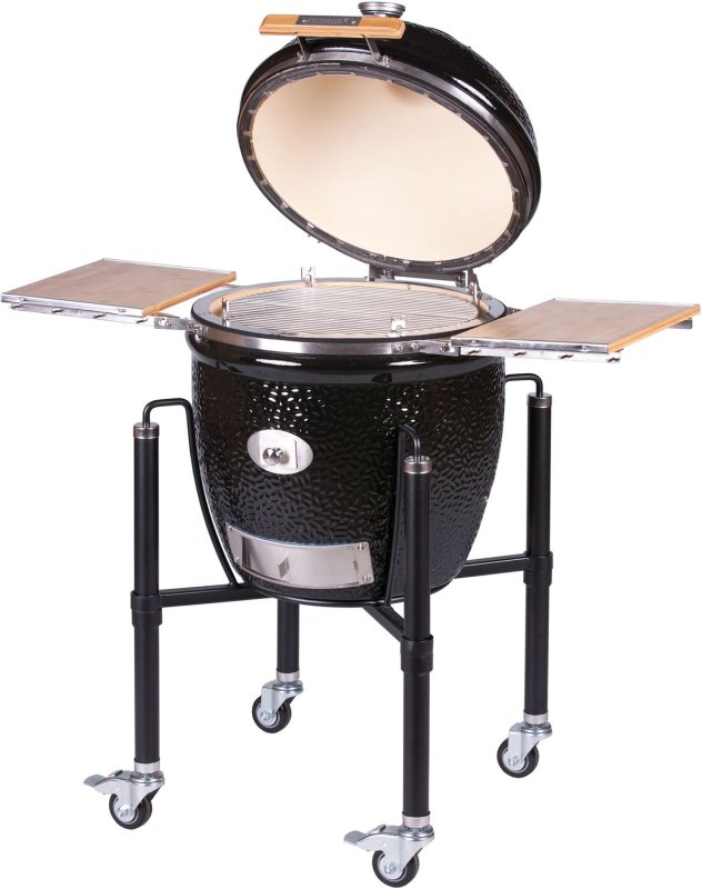 Monolith Grill CLASSIC BBQ GURU - PRO-Serie 2.0 Schwarz - MIT Gestell und Seitentischen