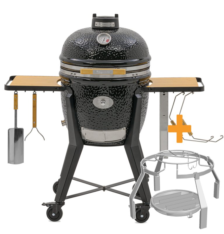 Monolith Grill TWO.55 - MIT Gestell und Seitentischen - inkl. Smoke Set