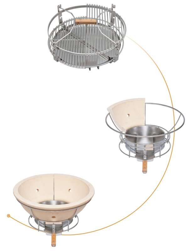 Monolith Grill CLASSIC BBQ GURU - PRO-Serie 2.0 Schwarz - MIT Gestell und Seitentischen