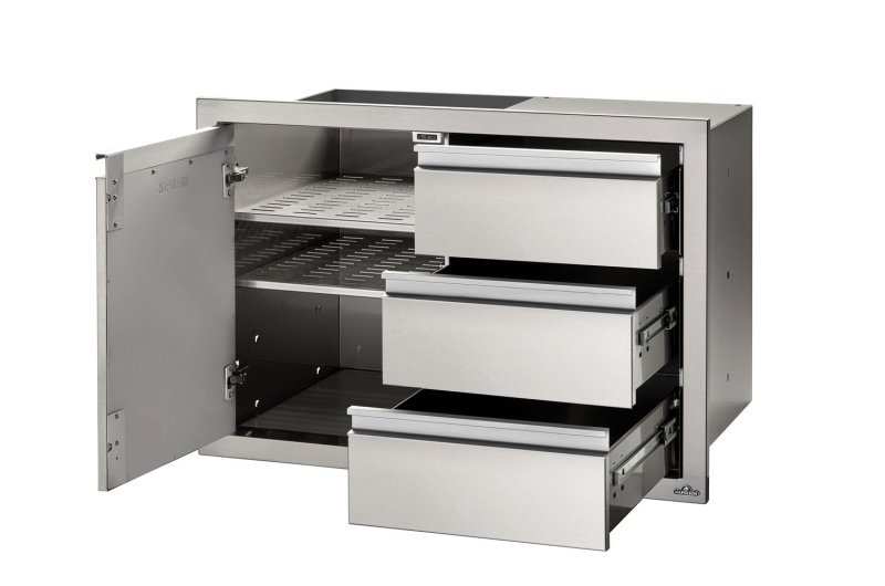 Napoleon Einbauschrank mit Tür und 3er Schubladen-Kombination (91 x 61 cm)