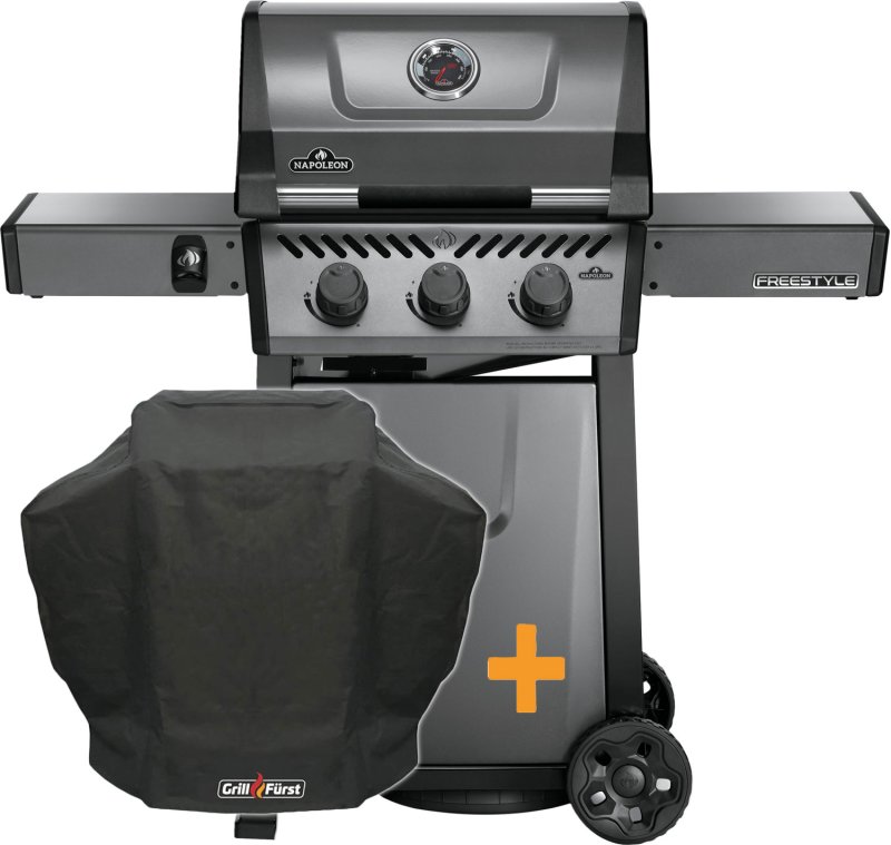 Napoleon Freestyle 365 Gasgrill, Graphit - inkl. Grillfürst Abdeckhaube