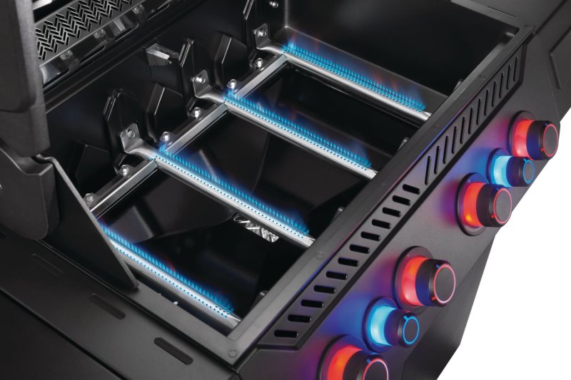 Napoleon Phantom Prestige 500 Connected Gasgrill - mit SIZZLE Zone und Heckbrenner - Edelstahl-Gussroste - 50 Jahre Napoleon Edition Heritage Blue - mit Jubliäums-Box