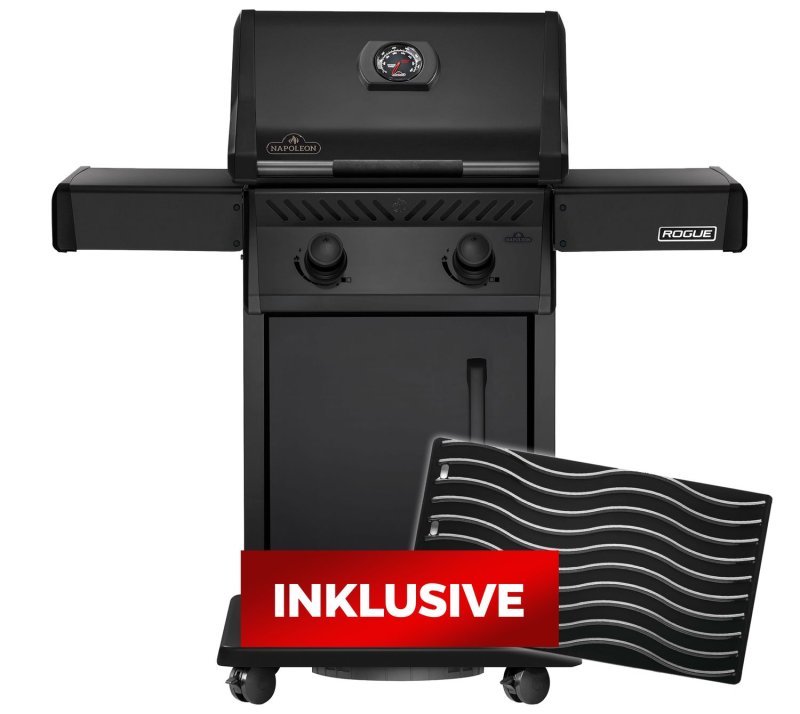 Napoleon Gasgrill Rogue 365 - Grillfürst Edition mattschwarz - inkl. Grillplatte