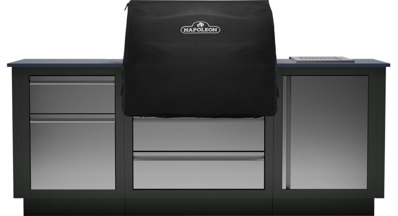 Napoleon Outdoor Küche Oasis Compact 105 mit BIG32-1 Einbaugrill und Einbau Sizzle Zone - inkl. Arbeitsplatte aus Feinsteinzeug