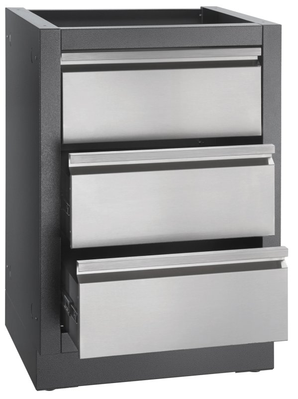 Napoleon Outdoor Küche Oasis 2er Schubladenschrank / Einbaugeräte-Schrank (oberes Fach = feststehende Blende)