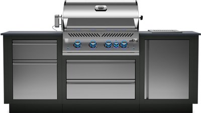 Napoleon Outdoor Küche Oasis Compact 105 mit BIG32-1 Einbaugrill und Einbau Sizzle Zone - inkl. Arbeitsplatte aus Feinsteinzeug