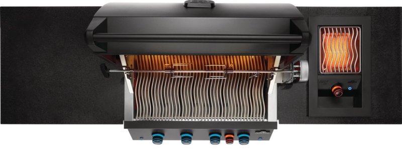 Napoleon Oasis Compact 106 Outdoor Küche - mattschwarz - mit BIG32 Einbaugrill und Einbau SIZZLE ZONE - inkl. Arbeitsplatte aus Feinsteinzeug