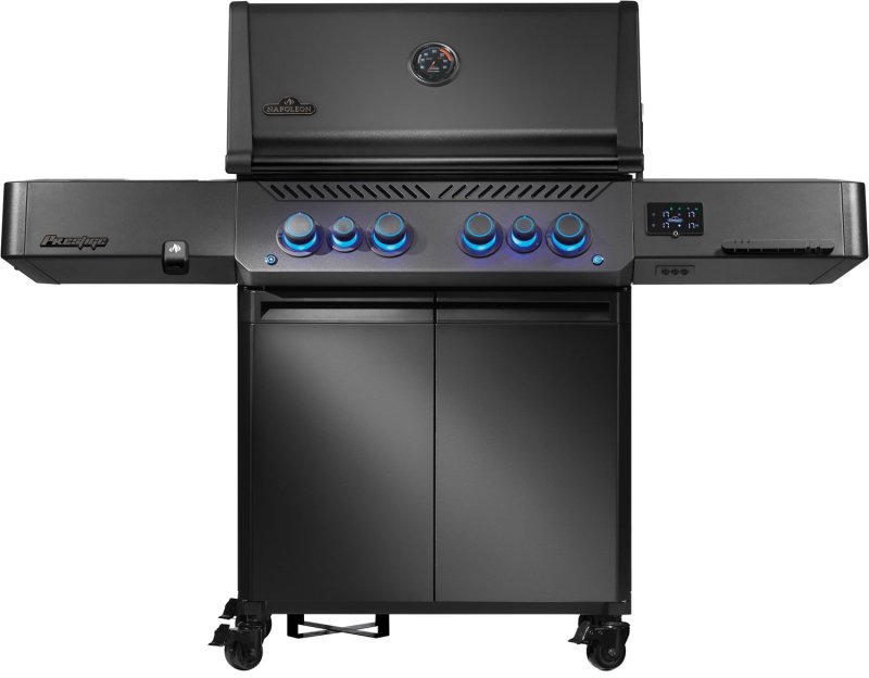 Napoleon Phantom Prestige 500 Connected Gasgrill - mit SIZZLE Zone und Heckbrenner - Edelstahl-Gussroste, Mattschwarz - Retourengrill