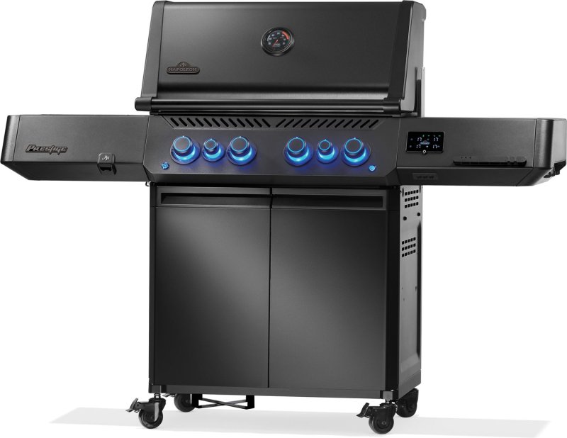 Napoleon Phantom Prestige 500 Connected Gasgrill - mit SIZZLE Zone und Heckbrenner - Edelstahl-Gussroste, Mattschwarz - Modell 2025