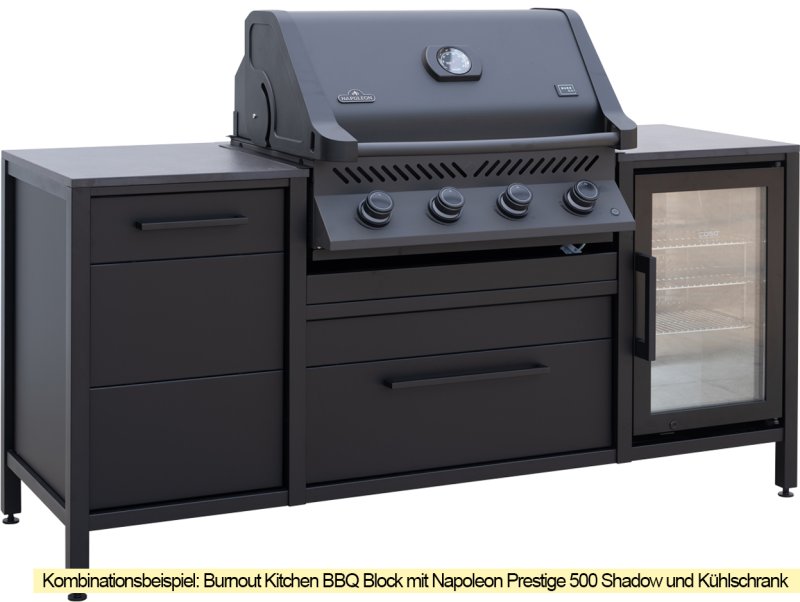 Napoleon Prestige 500 Shadow Einbaugrill inkl. SIZZLE ZONE - Burnout Kitchen Sonderedition - Retoure