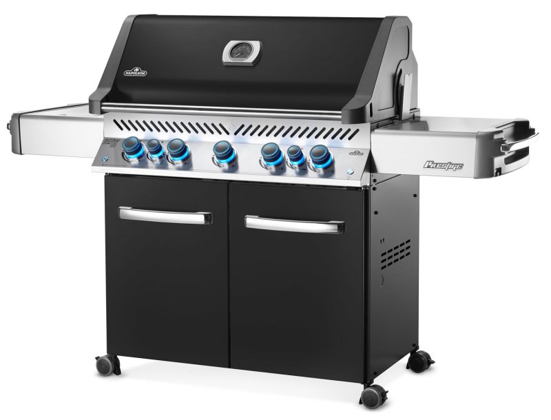 Napoleon Prestige 665 Gasgrill, Schwarz - mit Safety Glow - SMART Deal inkl. Grillfürst Grill Control und Companion Device - Modell 2024