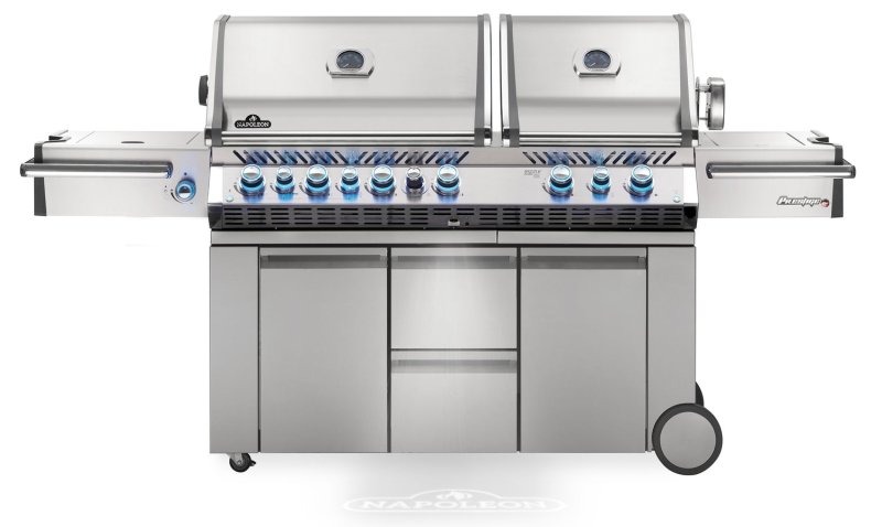 Napoleon Prestige Pro 825-3 Edelstahl Gasgrill inkl. Drehspieß und Bodenbeleuchtung - Modell 2024