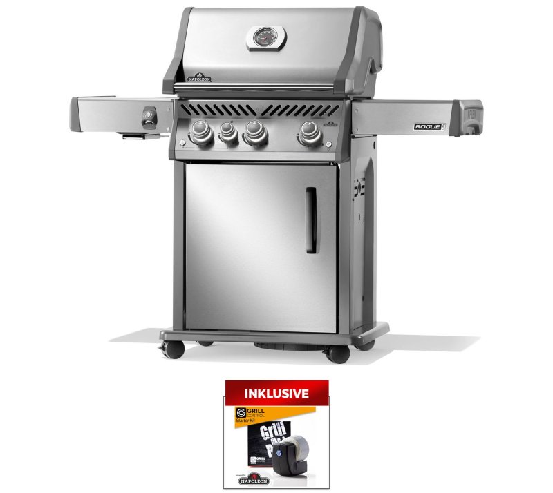 Napoleon Rogue PRO 425 Edelstahl Gasgrill - mit SIZZLE ZONE™ - mit Gusseisenrosten - Modell 2026 - SMART Deal inkl. Grillfürst Grill Control
