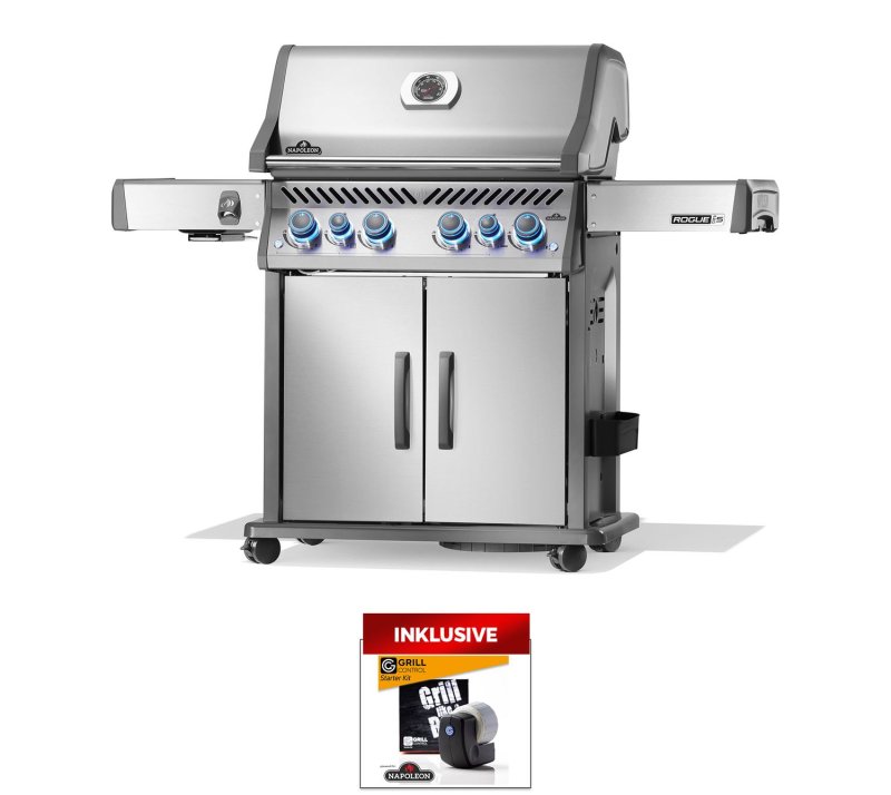 Napoleon Rogue PRO-S 525 Edelstahl Gasgrill - mit SIZZLE ZONE™ und Heckbrenner - mit Edelstahlrosten - Modell 2026 - SMART Deal inkl. Grillfürst Grill Control