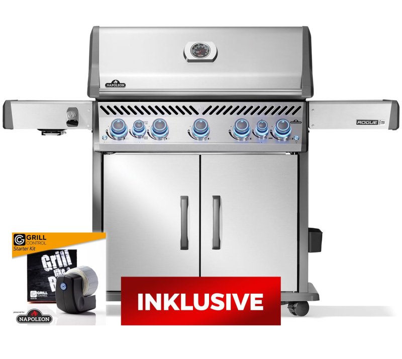 Napoleon Rogue PRO-S 625 Edelstahl Gasgrill - mit SIZZLE ZONE™ und Heckbrenner - mit Edelstahlrosten - Modell 2026 - SMART Deal inkl. Grillfürst Grill Control