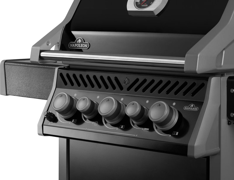 Napoleon Rogue 425 Gasgrill - all black - mit Seitenbrenner und Heckbrenner inkl. Drehspieß - Modell 2025