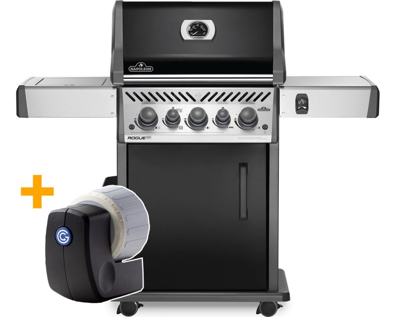 Napoleon Rogue SE 425 Gasgrill, schwarz mit Gussrosten - Hero Modell 2023 inkl. Drehspieß - SMART Deal inkl. Grillfürst Grill Control
