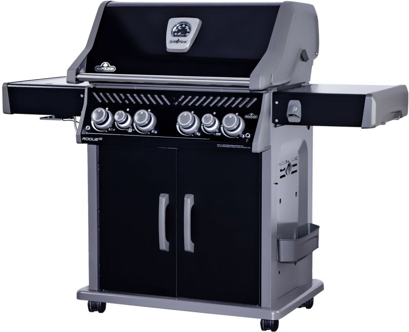 Napoleon Rogue SE 525 Gasgrill - all-black - mit Sizzle Zone und Heckbrenner - limited Edition 10 Jahre Grillfürst inkl. Abdeckhaube im Karton + Gussplatte