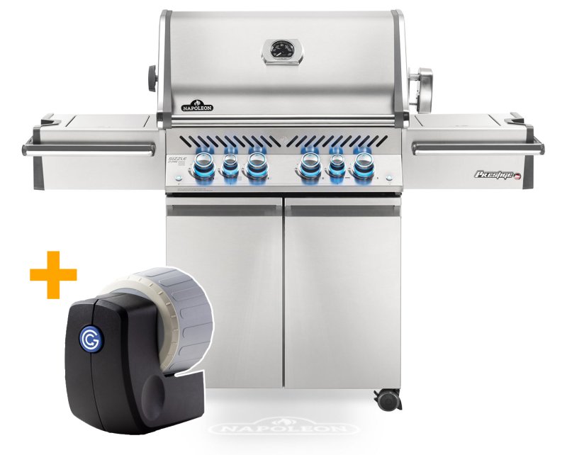 Napoleon Prestige Pro 500-3 Edelstahl Gasgrill inkl. Drehspieß - Modell 2023 - SMART Deal inkl. Grillfürst Grill Control