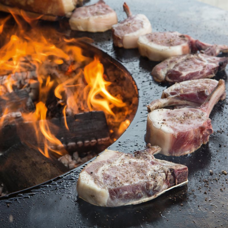 OFYR Grill Feuerplatte Island Corten 100 - mit Keramik-Arbeitsplatte