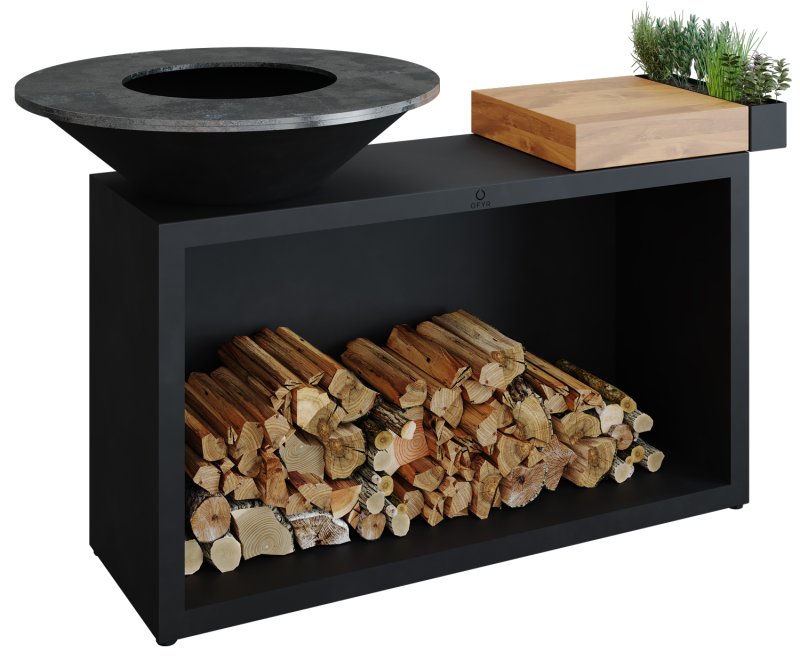 OFYR Grill Feuerplatte Island Black 85 Teakholz