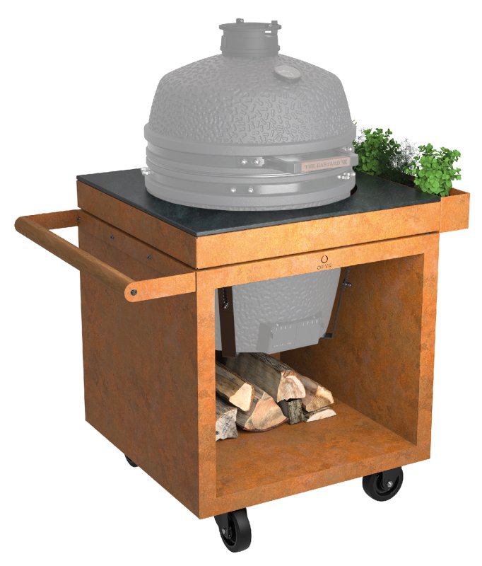 OFYR Kamado Table Corten 75 PRO - mit Keramik-Arbeitsplatte