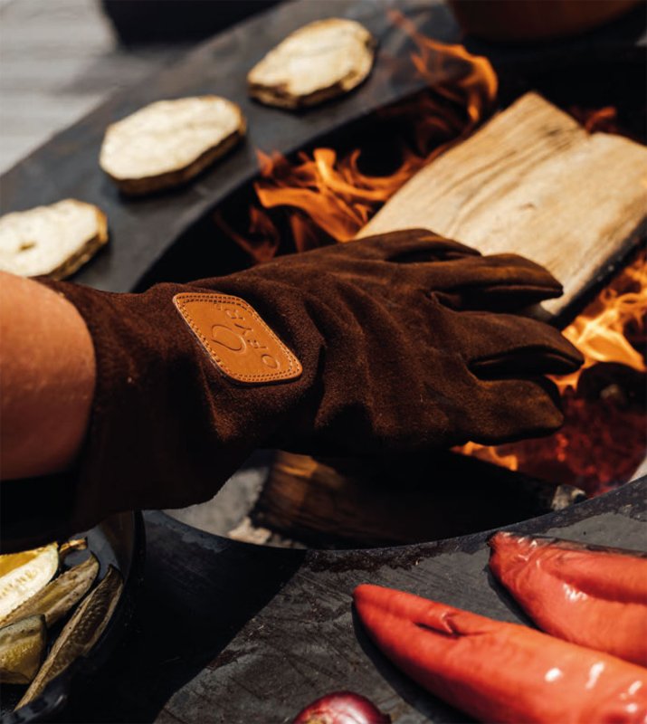 OFYR Leder Grillhandschuhe Braun