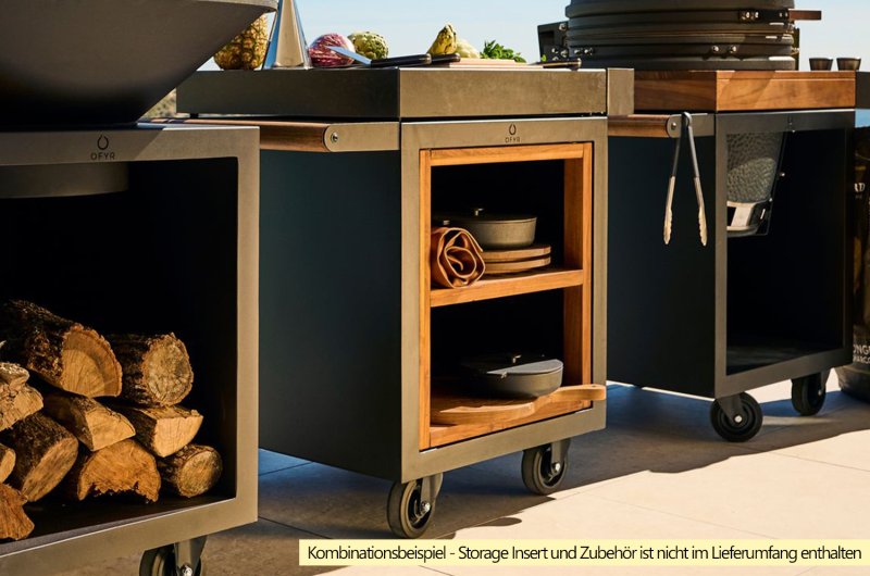 OFYR Mise en Place Table Black 65 PRO - mit Keramik-Arbeitsplatte & Holzlager