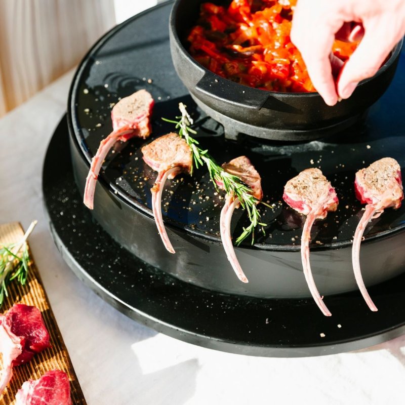 OFYR Gusseisen Auflauf Set für Tischgrill Tabl'O