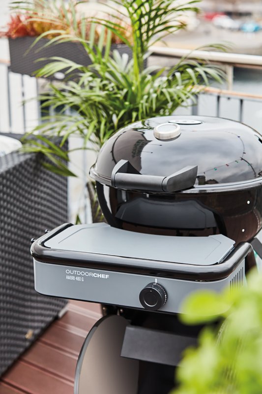 Outdoorchef Gas Kugelgrill Ambri 480 G Evo - inkl. Abdeckhaube und Unterbau-Kit