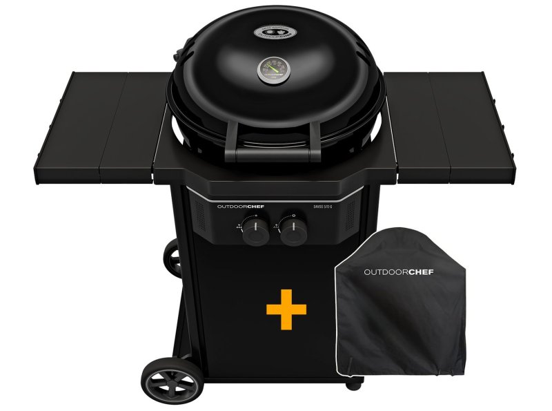 Outdoorchef Gas Kugelgrill Davos 570 G Pro mit 2 Seitenablagen & Abdeckhaube