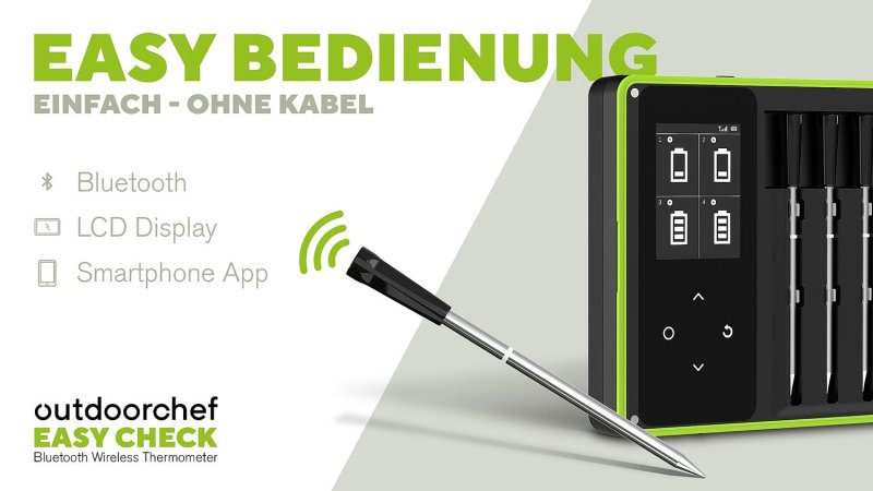 Outdoorchef Easy Check Thermometer Quadro - Wireless Bluetooth Grillthermometer