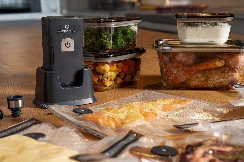 Outdoorchef Easy BBQ Vac Vakuumierer inkl. Starter Set - Kabelloser Einhand-Vakuumierer