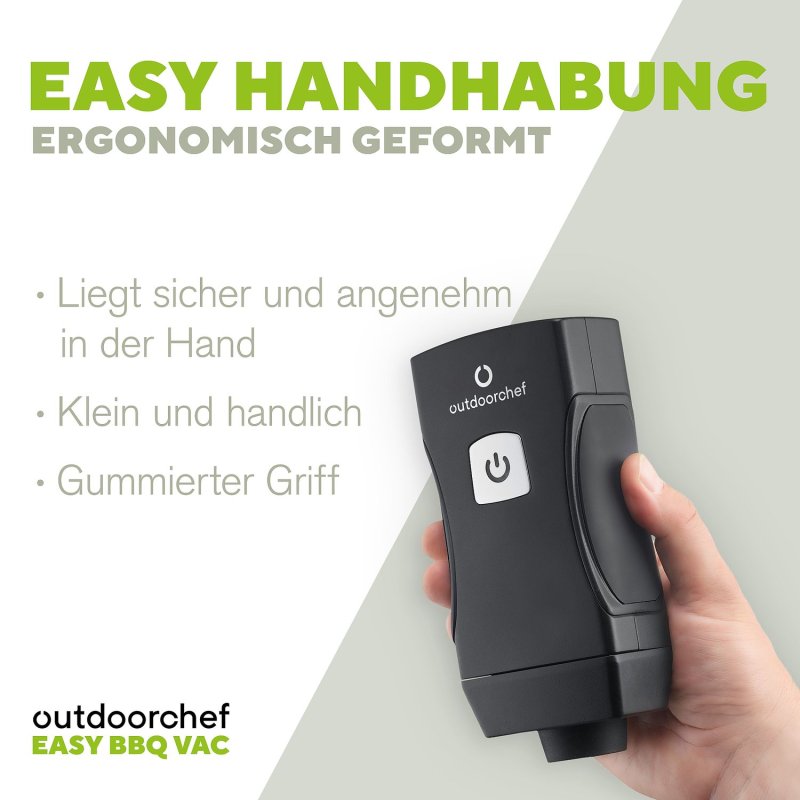 Outdoorchef Easy BBQ Vac Vakuumierer inkl. Starter Set - Kabelloser Einhand-Vakuumierer