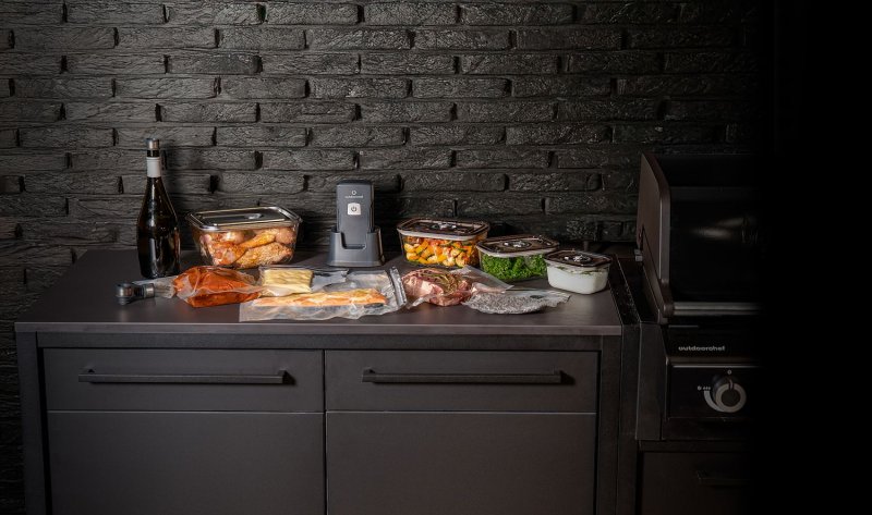 Outdoorchef Easy BBQ Vac Vakuumierer inkl. Starter Set - Kabelloser Einhand-Vakuumierer