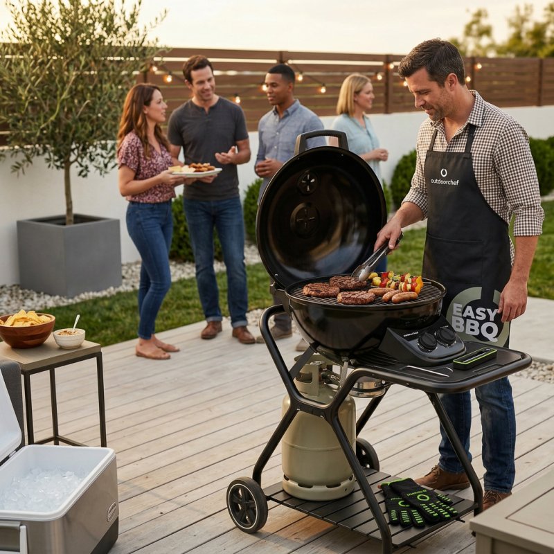 Outdoorchef Gas Kugelgrill Ascona 570 G EVO - inkl. Easy Check Thermometer Single