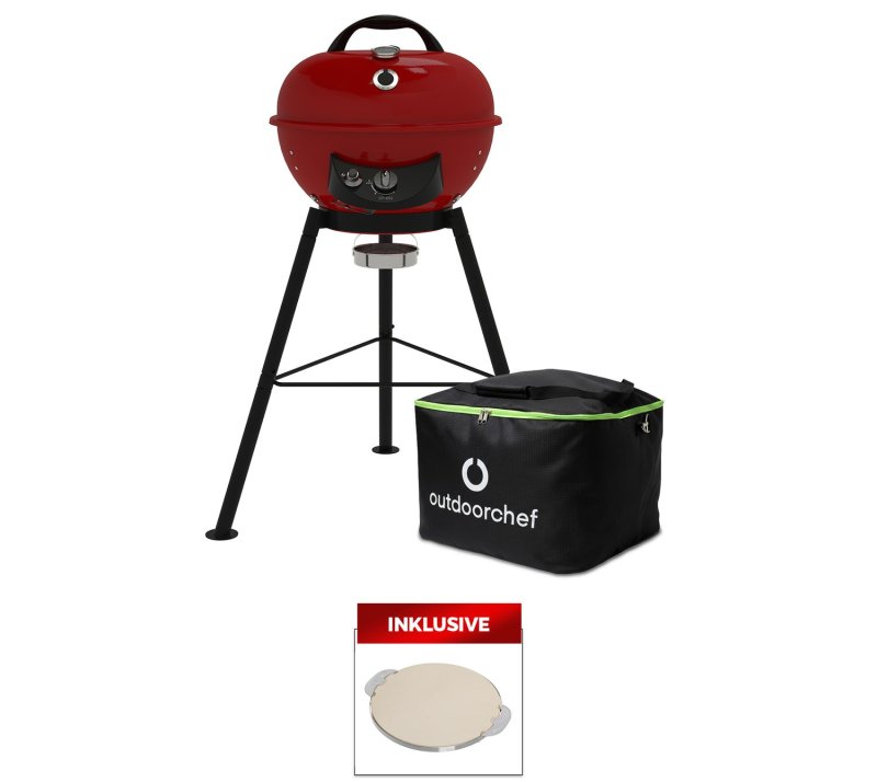 Outdoorchef Gas Kugelgrill City 420 G SE Red mit Tragetasche inkl.Outdoorchef Pizzastein
