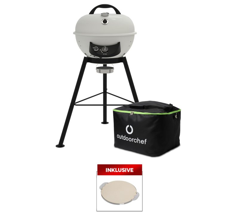 Outdoorchef Gas Kugelgrill City 420 G SE Vanilla mit Tragetasche inkl. Outdoorchef Pizzastein