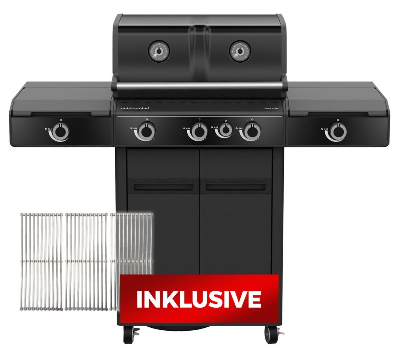 Outdoorchef Gasgrill - Grillstation HEAT X-345 RB - X-DEAL inkl. zusätzlichen Grillfürst Edelstahl Gussrosten (3 Stk.)