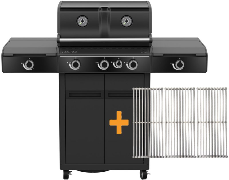 Outdoorchef Gasgrill - Grillstation HEAT X-345 RB - X-DEAL inkl. zusätzlichen Grillfürst Edelstahl Gussrosten (3 Stk.)
