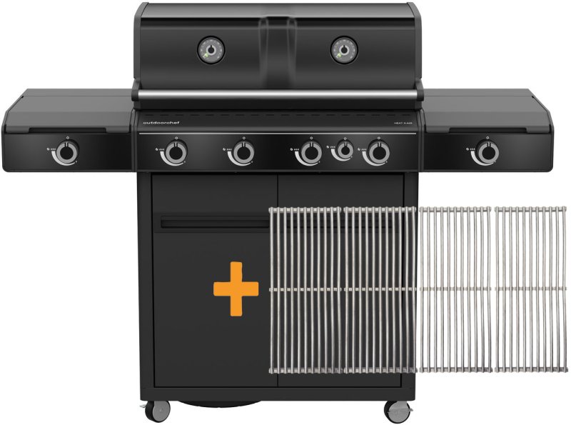 Outdoorchef Gasgrill - Grillstation HEAT X-445 RB - X-DEAL inkl. zusätzlichen Grillfürst Edelstahl Gussrosten (4 Stk.)