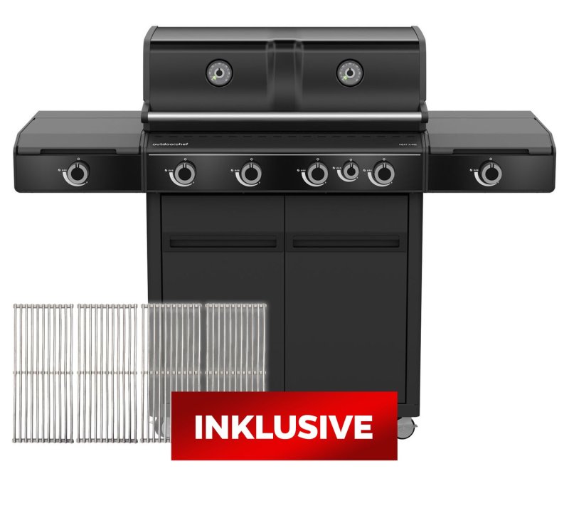 Outdoorchef Gasgrill - Grillstation HEAT X-445 RB - X-DEAL inkl. zusätzlichen Grillfürst Edelstahl Gussrosten (4 Stk.)